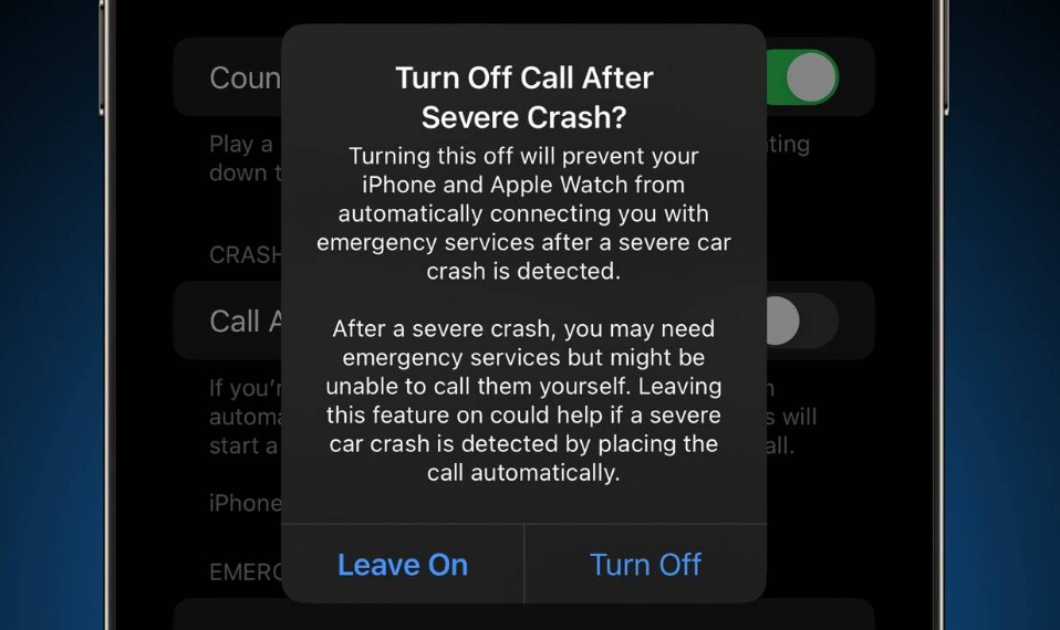 名山苹果14维修分享 iPhone 14 和 Apple Watch 上关闭崩溃检测 
